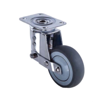Swivel Plate TPR Tread Spring Loaded Shock Absorbing Castor Fixed Caster Wheel